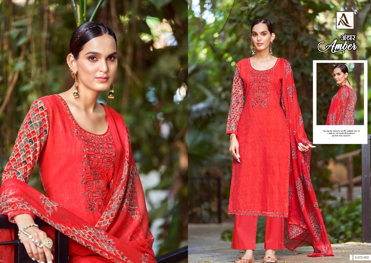 Alok Amber 7 New Latest Festive Wear Designer Dress Material Collection